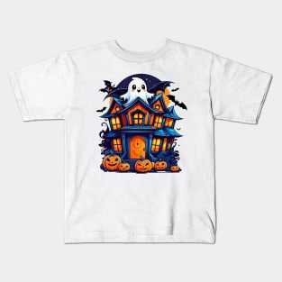 From Bats to Cute Ghosts: Tales of the Halloween House Kids T-Shirt